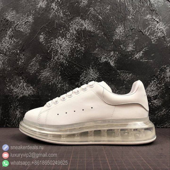 Alexander McQueen 2019ss Sole Unisex Sneakers PELLE S GOMMA 462214 WHFBU All White